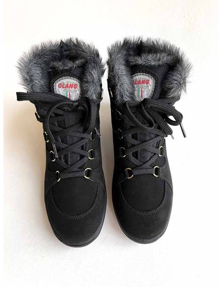 Bottines sportives cuir rouge hydrofuge Olang femme