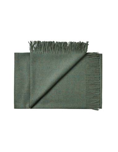 Plaid pure laine Baby ALPAGA chiné rouge, bleu, rouille ou curry