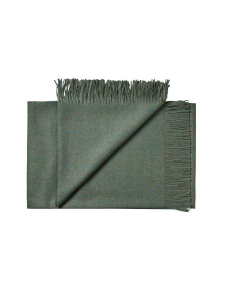 Plaid pure laine Baby ALPAGA chiné rouge, bleu, rouille ou curry
