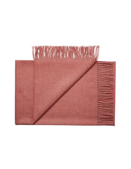 Plaid pure laine Baby ALPAGA chiné rouge, bleu, rouille ou curry