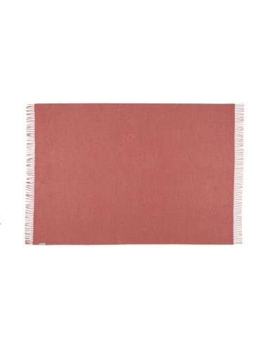 Plaid pure laine Baby ALPAGA chiné rouge, bleu, rouille ou curry