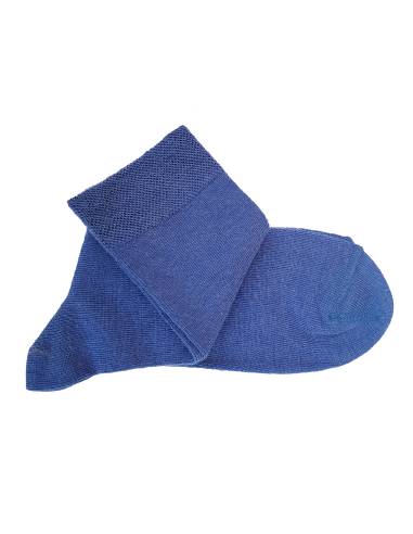 Chaussettes laine fine bleue