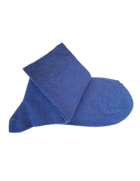 Chaussettes laine fine bleue