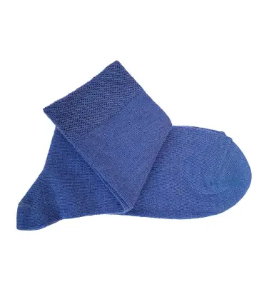 Chaussettes laine fine bleue