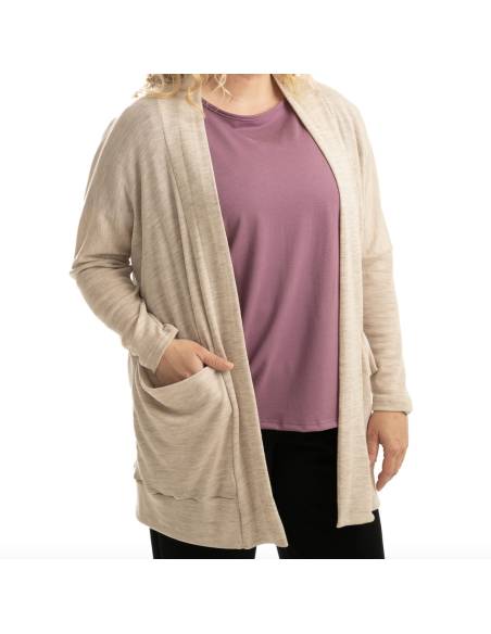 Gilet femme laine mérinos et soie 