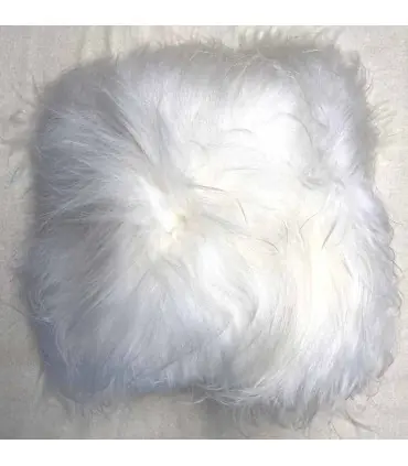 Coussin en peau d'agneau véritable blanc naturel mouton d'islande 