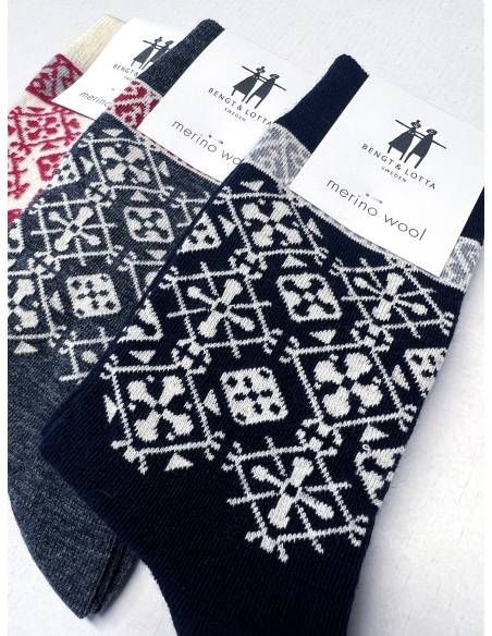 Women's merino wool socks jacquard Bengt & Lotta