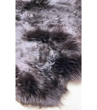 Peau de mouton véritable de décoration marron brillant peau naturelle luxe chaude 