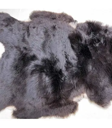 Peau de mouton véritable de décoration marron brun glacé foncé 