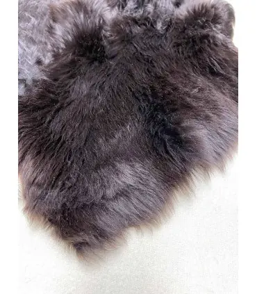 Peau de mouton véritable de décoration peau naturelle chocolat noir 