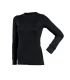 Maillot pure laine mérinos noir manches longues femme