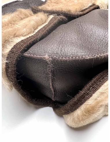 Nordic Chapkas Genuine sheepkin leather brown