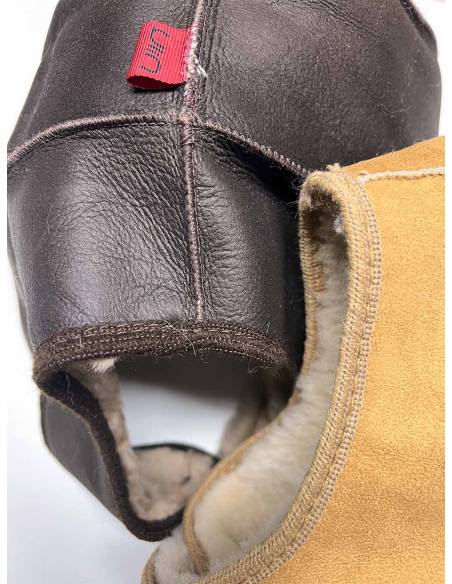 Nordic Chapkas Genuine sheepkin leather brown