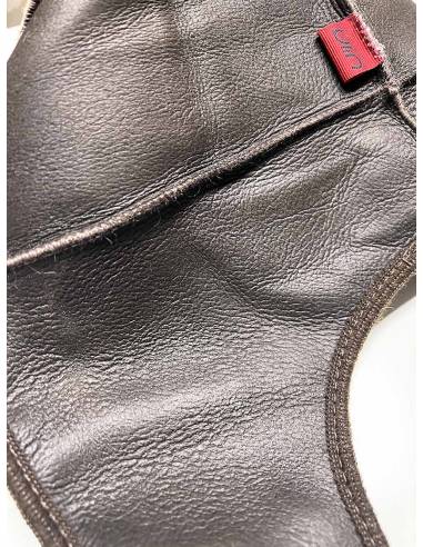 Nordic Chapkas Genuine sheepkin leather brown