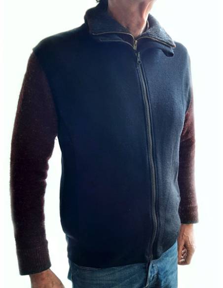 Veste sans manches chaude homme pure laine mérinos noir