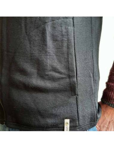 Veste sans manches chaude homme pure laine mérinos noir