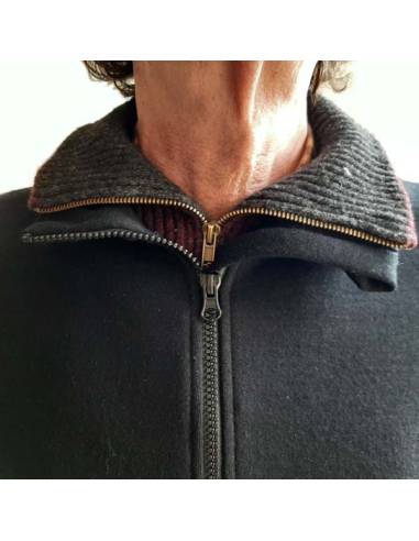 Veste sans manches chaude homme pure laine mérinos noir