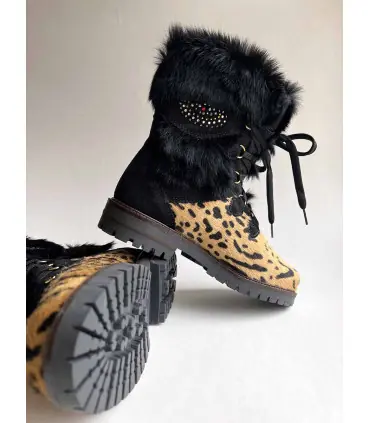 Ethnic white fur women’s boots - Olang ARTIK T38