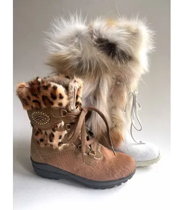 Ethnic white fur women’s boots - Olang ARTIK T38