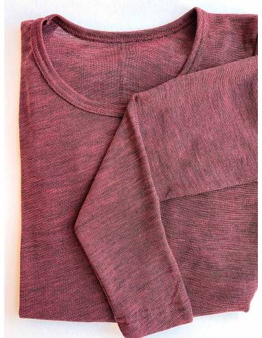 Maillot femme manches longues doux en laine mérinos et soie 