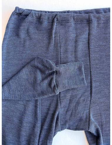 Caleçon leggins homme en laine mérinos et soie bleu legging et cheville Resserrée