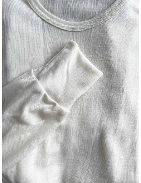 Hombre Jersey camisa mango largo de Lana y Seda