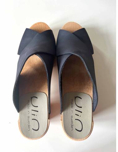 Sandalia de madera mujer en cuero organico Diva