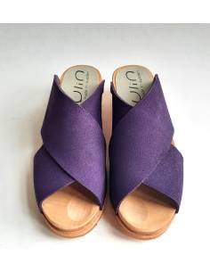 Wooden swedish women sandal organic leather 2