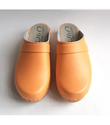 Men's Swedish Clogs leather and wood