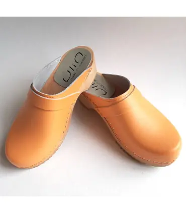 Schwedische clogs Holz und Leder für Herren
