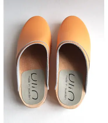 Schwedische clogs Holz und Leder für Herren