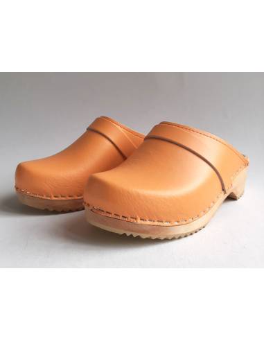 Schwedische clogs Holz und Leder für Herren