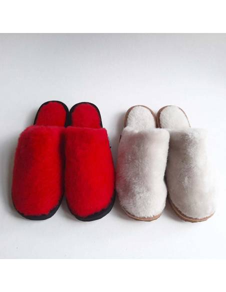 Women's nordic slippers in guenuine lambskin