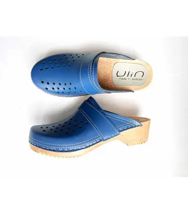 Sueco zuecos de madera cuero para hombre