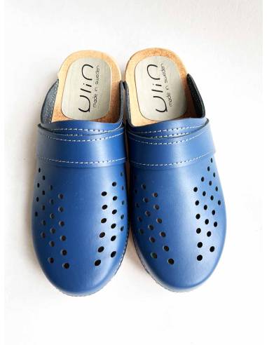 Schwedische clogs Holz und Leder für Herren