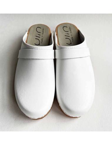 Sueco zuecos de madera cuero mujer