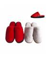 Chaussons mules en peau d'agneau femme rouge ou blanc mouton véritable