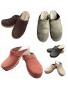 zuecos de madera suecas de cuero nubuck hombre