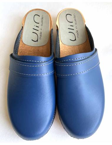 Sueco zuecos de madera cuero para hombre