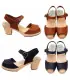 Swedish Sandals woman heels tops and vegetal tan leather