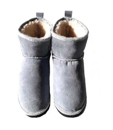 Mini Boots femme en peau d'agneau véritable gris