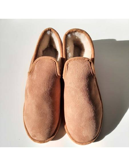 Pantoufles En Peau D'Agneau Pour Homme Et Femme - Chaussons Doux, Chauds, Antidérapants Pour L'Hiver
