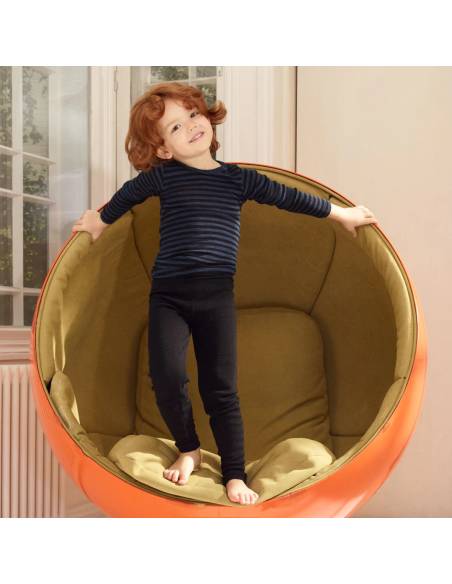 childrens' Shirt striped in  Wool and Silk long sleeves