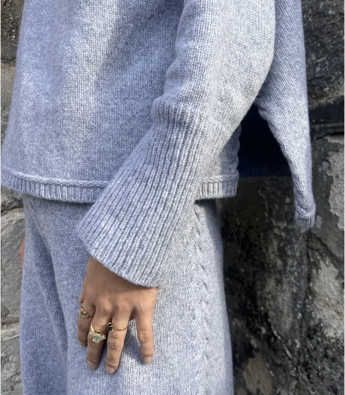 Pantalon de jogging avec poches en laine mérinos pour femme - Gris