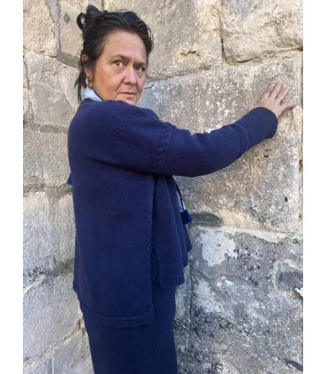 Pull en laine merinos 100% d'hiver et maille jersey à motif torsades 