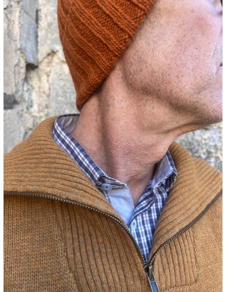 Luxury single ribbed cashmere and wool hat