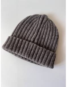 Luxury single ribbed cashmere and wool hat 2