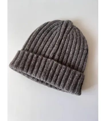 Luxury single ribbed cashmere and wool hat