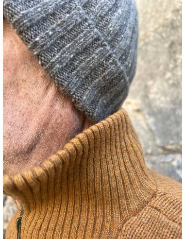 Luxury single ribbed cashmere and wool hat