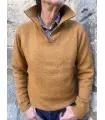 Men's jumper in pure virgin wool with ultra high collar